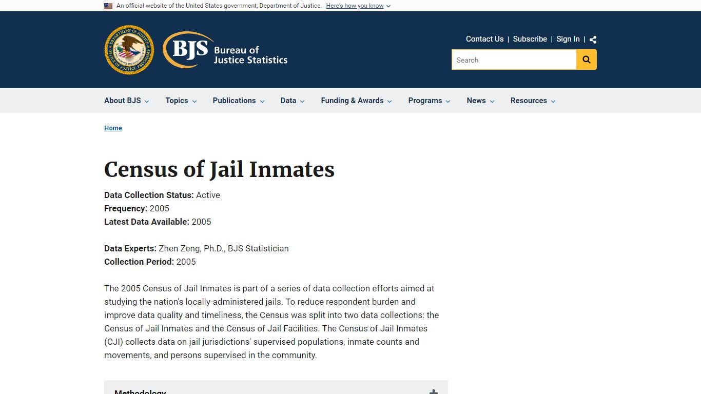 Census of Jail Inmates | Bureau of Justice Statistics